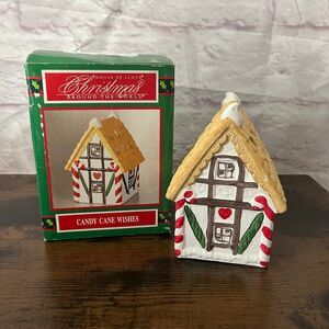 Vtg 1992 House of Lloyd Christmas Around The World Candy Cane Wishes House